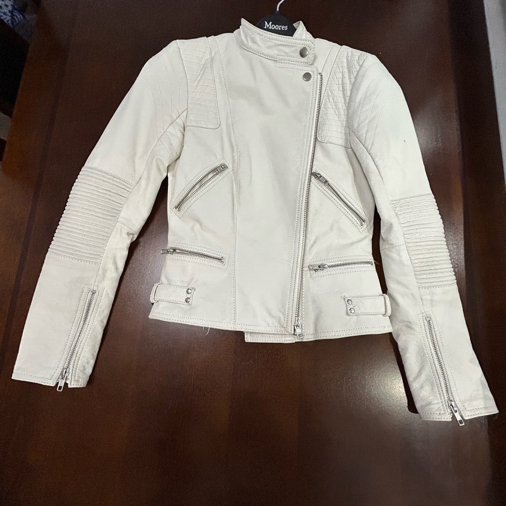 Danier white leather jacket